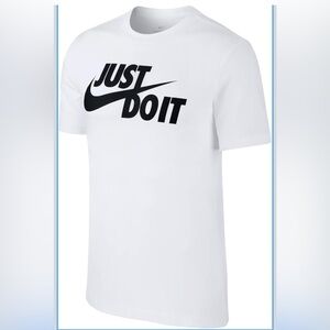 Nike White T-Shirt with Black "Just Do It" Logo